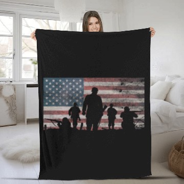 Discover American Flag Thank Military Veteran's Day Fleece Blankets