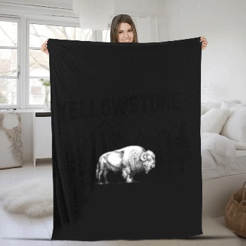 Discover YStone National Park Wyoming American Bison Fleece Blankets