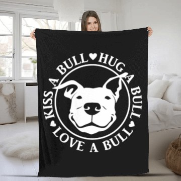 Discover Love-A-Bull Pitbull Bully Dog Rescue Fleece Blankets