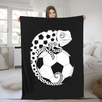 Discover Soccer Chameleon Fleece Blankets