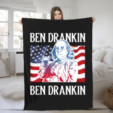 Discover Ben Drankin 4th of July Vintage Fleece Blankets