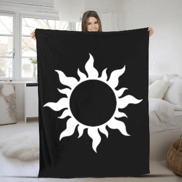 Discover Mask - Sun (Solar Eclipse) Fleece Blankets