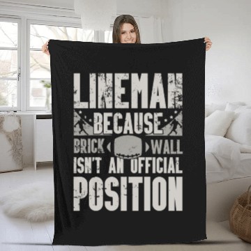 Discover Football Lineman Design for Fall Game Days Fleece Blankets