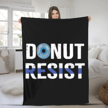 Discover Police Officer Donut Resist Thin Blue Line Cop Fleece Blankets