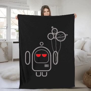 Discover astro robot Fleece Blankets