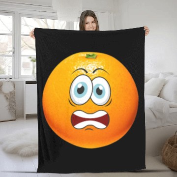 Discover funny orange fruit Fleece Blankets