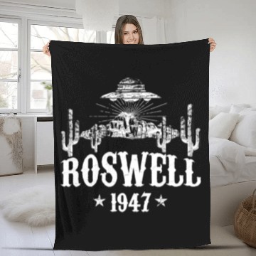 Discover Roswell Flying Saucer 1947, Storm Area 51, UFO Fleece Blankets