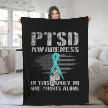 Discover PTSD Awareness in this family no one fights alone Fleece Blankets