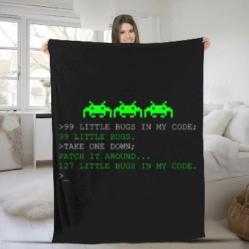 Discover Programmer 99 Little Bugs in My Code Fleece Blankets