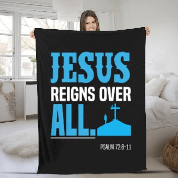 Discover Jesus reigns over all - Jesus freak gift idea Fleece Blankets