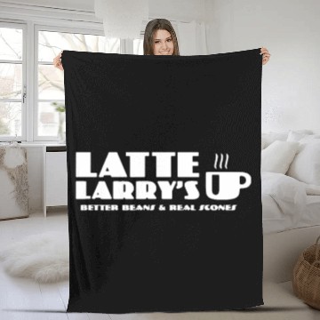 Discover Latte Larry's Better Beans & Real Scones Fleece Blankets