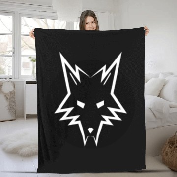 Discover Alpha-Wolf Logo Fleece Blankets