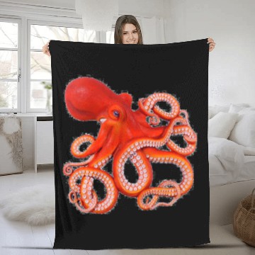 Discover Vibrant Octopus Artprint Design Fleece Blankets