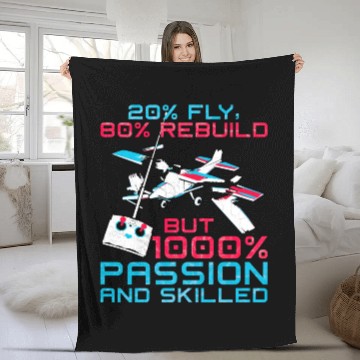 Discover RC Plane Crash - Fly, Repair And Scattered Parts Fleece Blankets