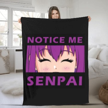 Discover Notice Me Senpai - Japanese anime manga designs Fleece Blankets