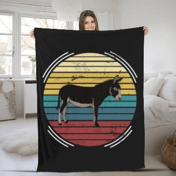 Discover Retro donkey Fleece Blankets