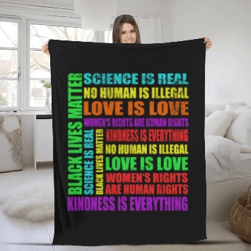 Discover Science Is Real Black Lives Matter Love Is Love Fleece Blankets