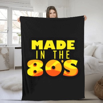 Discover Made in the 80s Text Design Fleece Blankets