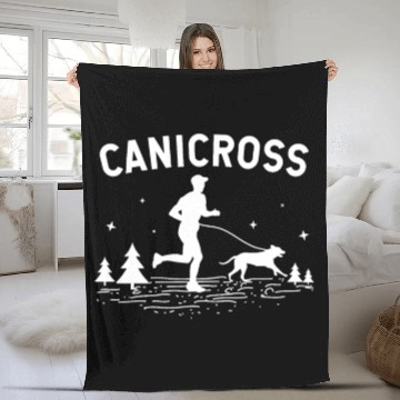 Discover Canicross Dog Sport Dog Running Trail Running Gift Fleece Blankets