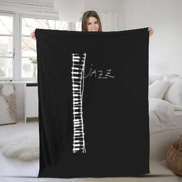 Discover jazz piano white 1 Fleece Blankets