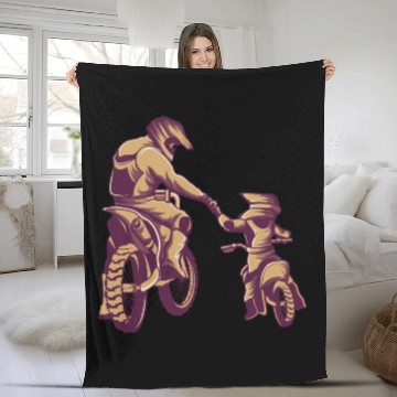 Discover Title: Motocross Dirt Bike Fathers Day Fleece Blankets