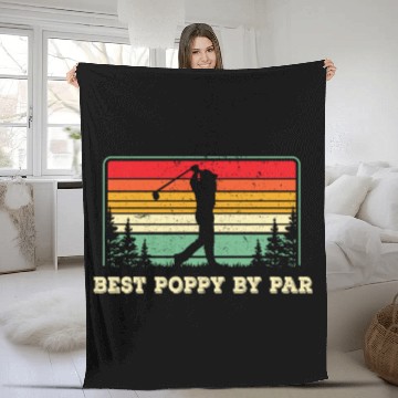 Discover Best Poppy By Par - Golf Fleece Blankets - Dad Golf Fleece Blankets -