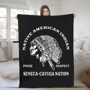 Discover Seneca cayuga nation native american inspired gift Fleece Blankets