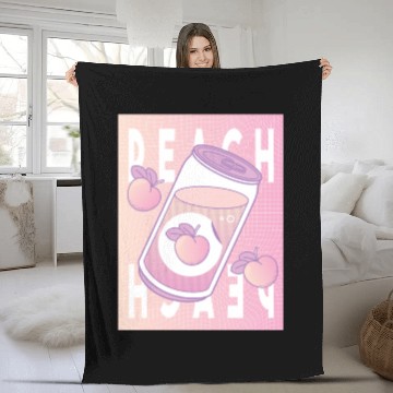 Discover Peach Drink Aesthetic Vaporwave Japan Fleece Blankets