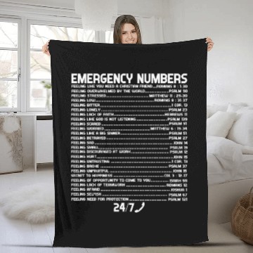 Discover Bible Emergency Numbers Holy Hotline Fleece Blankets
