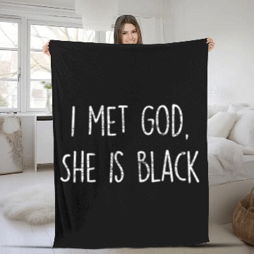 Discover i met god, she is black Black Lives Matter Fleece Blankets