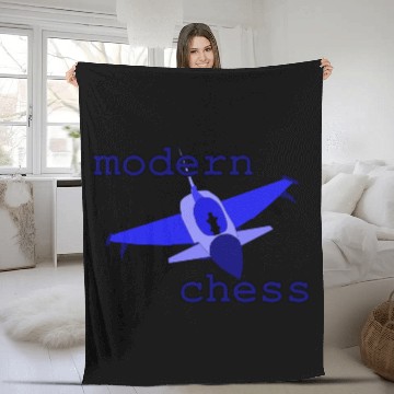 Discover modern chess in royal blue Fleece Blankets