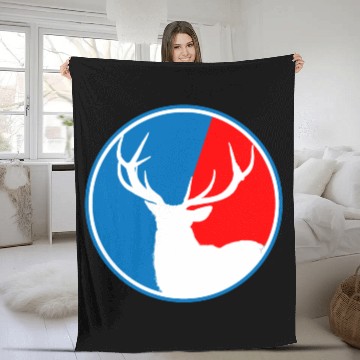 Discover Deer Hunting Patch Fleece Blankets