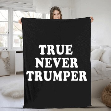 Discover True Never Trumper Impeach Trump Democrat Liberal Fleece Blankets