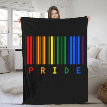 Discover Gay Pride Flag Pride Barcode LGBT Fleece Blankets