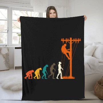 Discover Unique Evolution Of Lineman Electrician Fleece Blankets