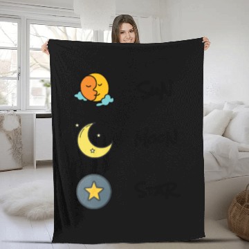 Discover sun moon and star Fleece Blankets