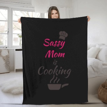 Discover Aprons for girl sassy mom is cooking Fleece Blankets