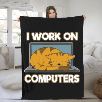 Discover I Work On Computers Gift Coding Fleece Blankets For