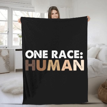 Discover One Race Human Race Fleece Blankets