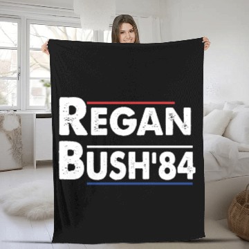 Discover Reagan Bush 84 Fleece Blankets - Ronald Reagan Fleece Blankets - Bush
