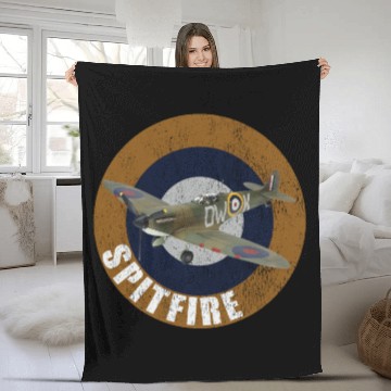 Discover Famous WW2 Planes Supermarine Spitfire Fleece Blankets