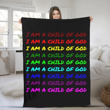 Discover I am a child of God - Rainbow Fleece Blankets
