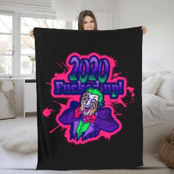 Discover 2020 fucked up joker logo Fleece Blankets design