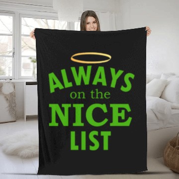 Discover Always On The Nice List Fleece Blankets Christmas Angel Fleece Blankets