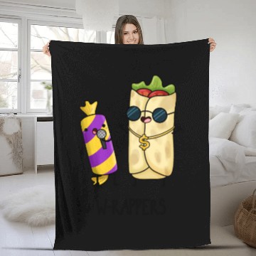 Discover W-rappers Cute Food Pun Fleece Blankets
