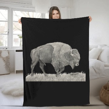 Discover Buffalo Drawing Fleece Blankets