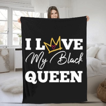 Discover I Love My Black Queen Couples King And Queen Top T Fleece Blankets