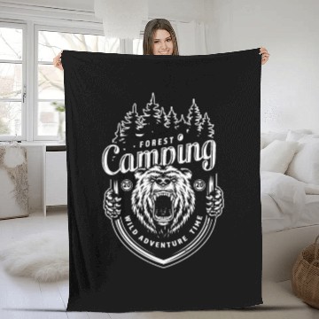 Discover forest camping 2020 wild adventure time Fleece Blankets
