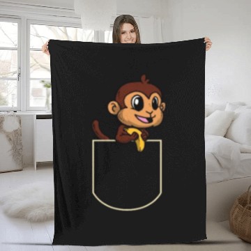 Discover Ape In The Pocket Gift Monkey Pocket Fleece Blankets
