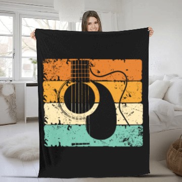 Discover Retro Guitar | Guitarist Guitars Retro Musician Fleece Blankets